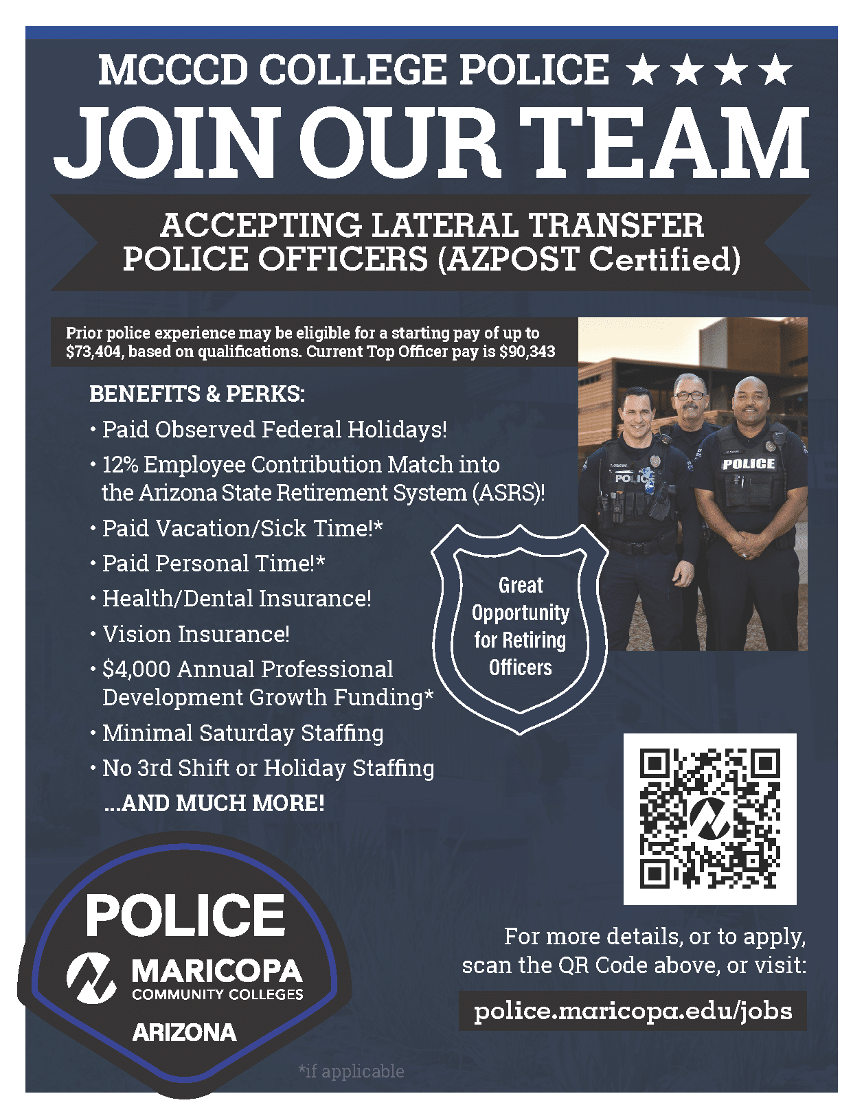 MCCCD Police Lateral Recruiting Flyer